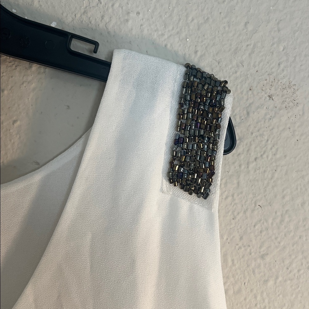 My Michelle Ivory Layered Blouse with Dark Embellishments - Picture 5 of 7